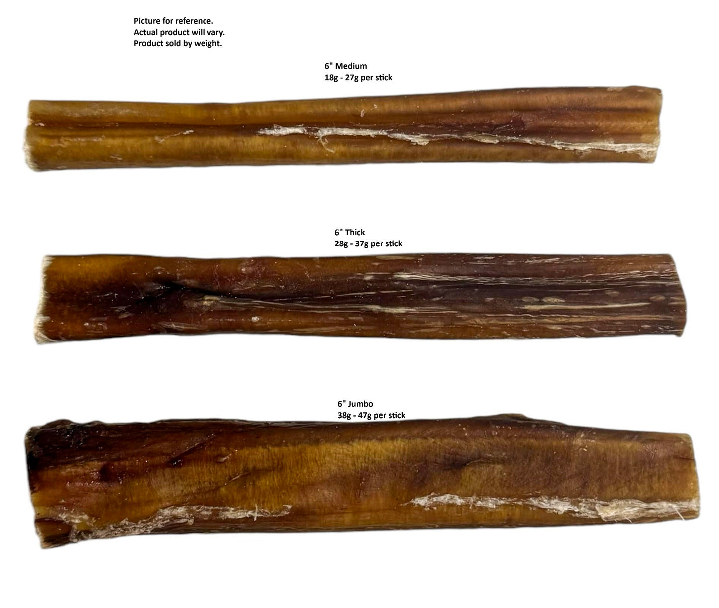 Bully Sticks 6" - THICK | Very Low Odor | Pack of 5 | Grass-fed/Free-range Dog Treats Bones Bully Sticks and Natural Chews Chief’s Treats and Pet Supplies