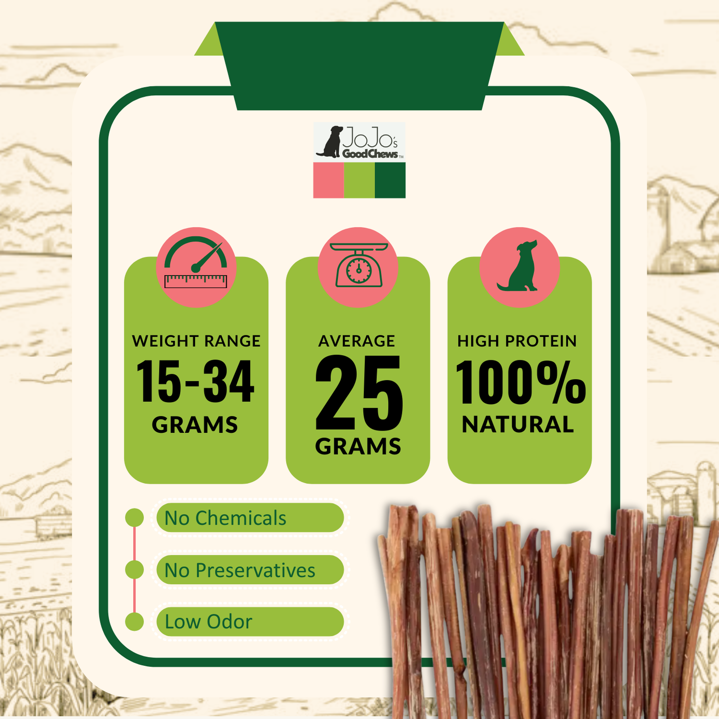 All-Natural Beef Bully Stick Dog Treats – Nutrient-Rich, and High-Protein – 12-Inch Thin (25/Case) Dog Treats American Pet Supplies