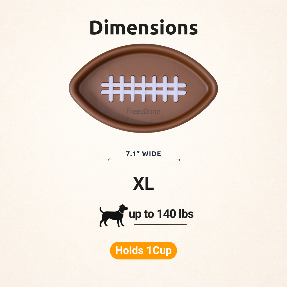 FreezFootball - Tough Enrichment Football Toy Freezbone