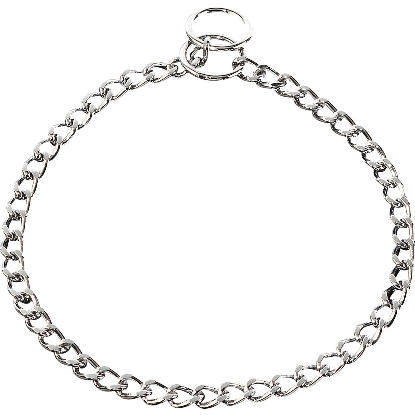 Herm Sprenger - Choke Chain Collar - Flat Polished Links - Chrome, 2.5 mm Gauge 2.5 mm x 28" (70cm) Collars, Choke Chain Dog Collars Dogline