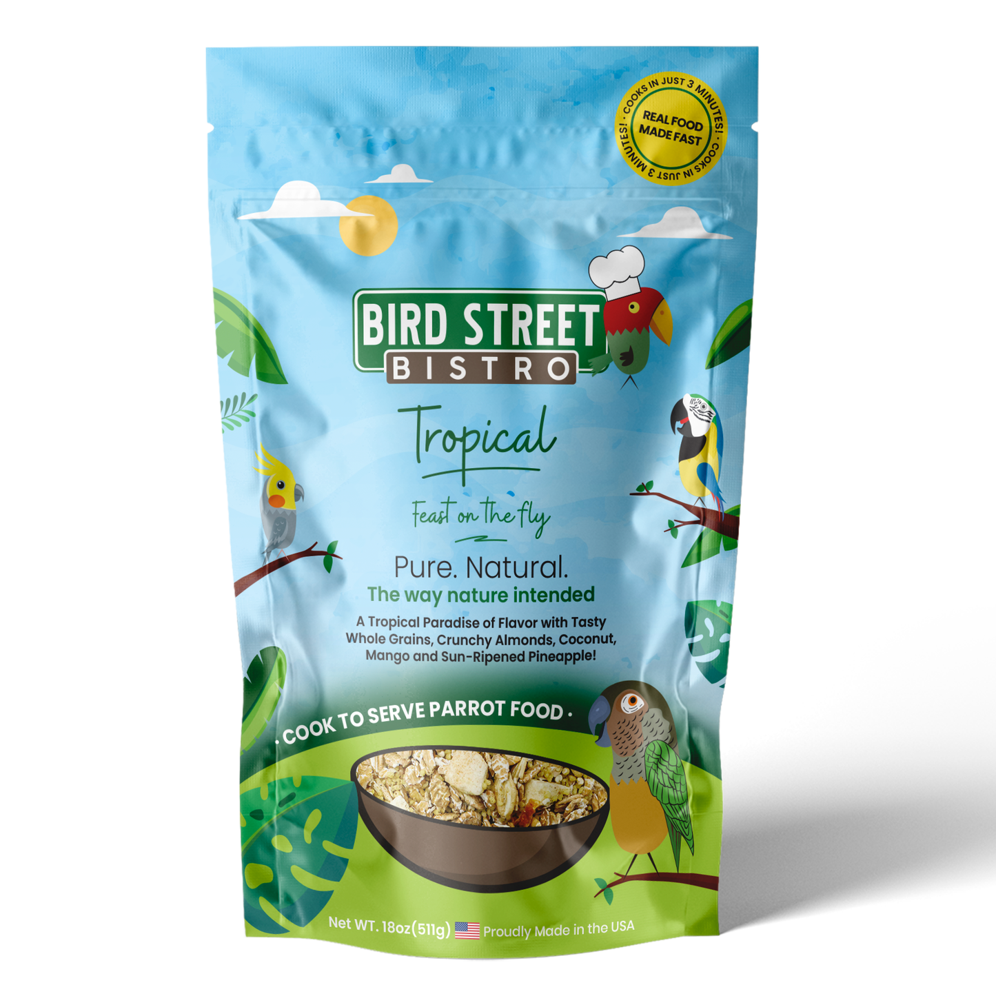 Tropical - Feast on the Fly 18 oz Parrot Food Bird Street Bistro