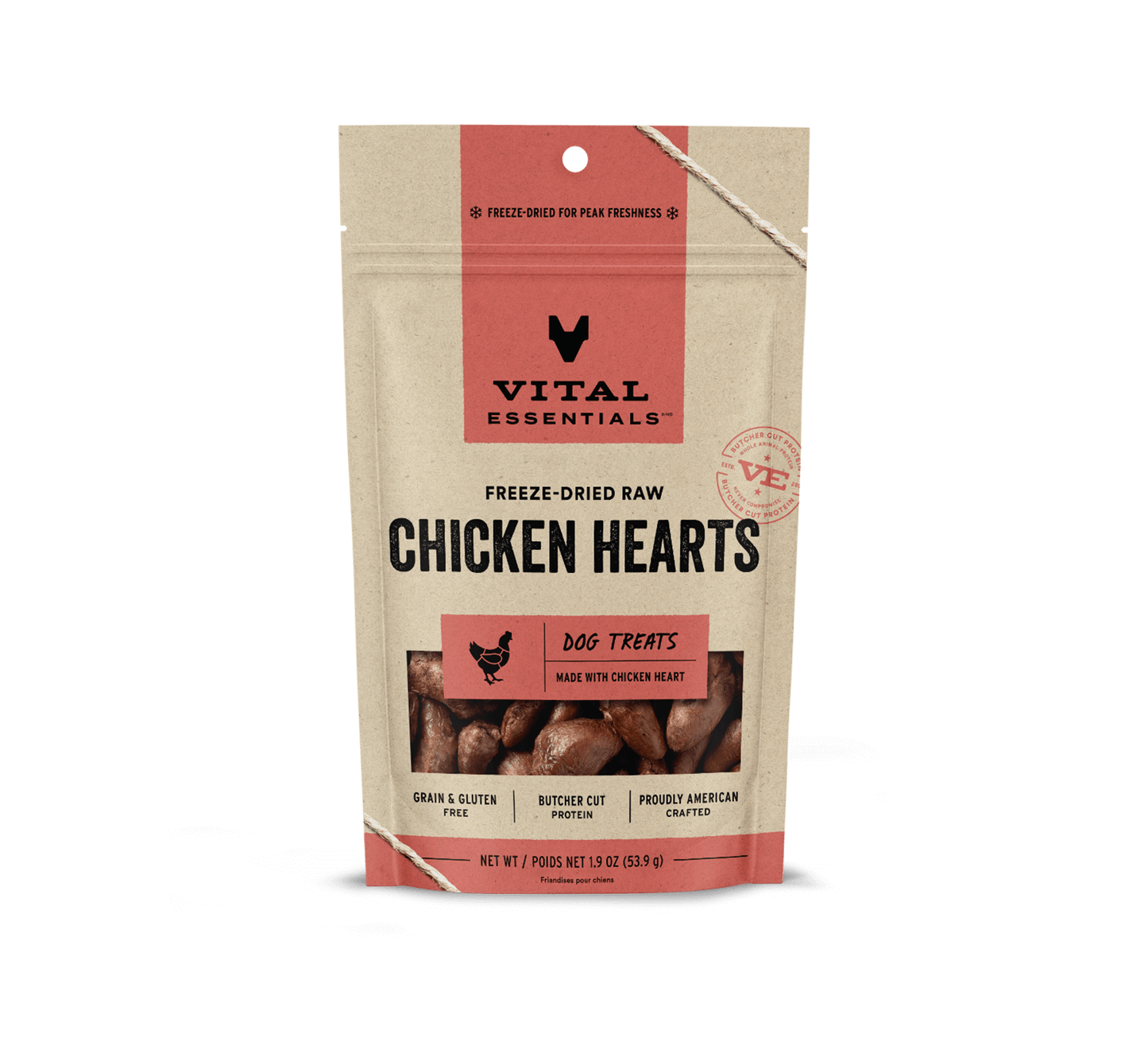 Vital Essentials Chicken Hearts FD Dog Treats 1.9 oz Vital Essentials
