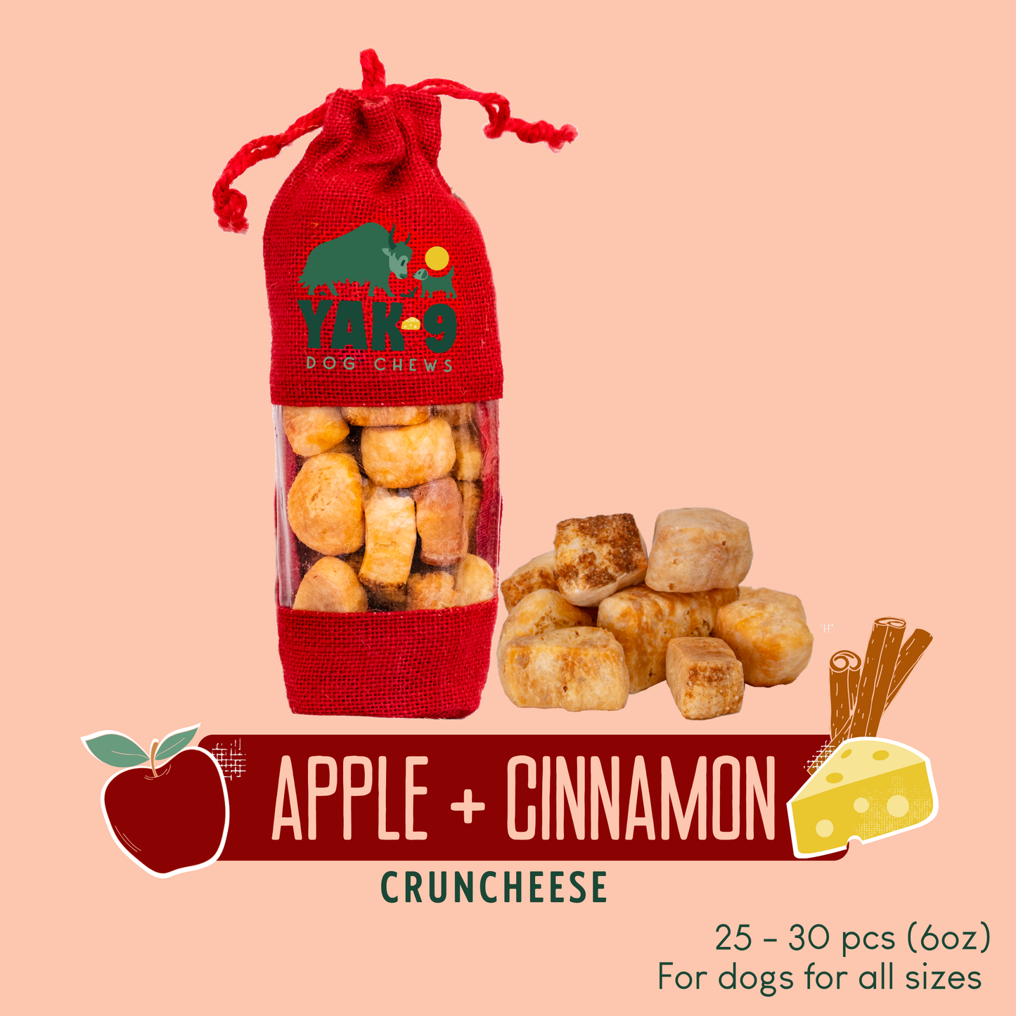 Apple & Cinnamon Chews for Dogs Apple & Cinnamon Chews Yak9 Chews