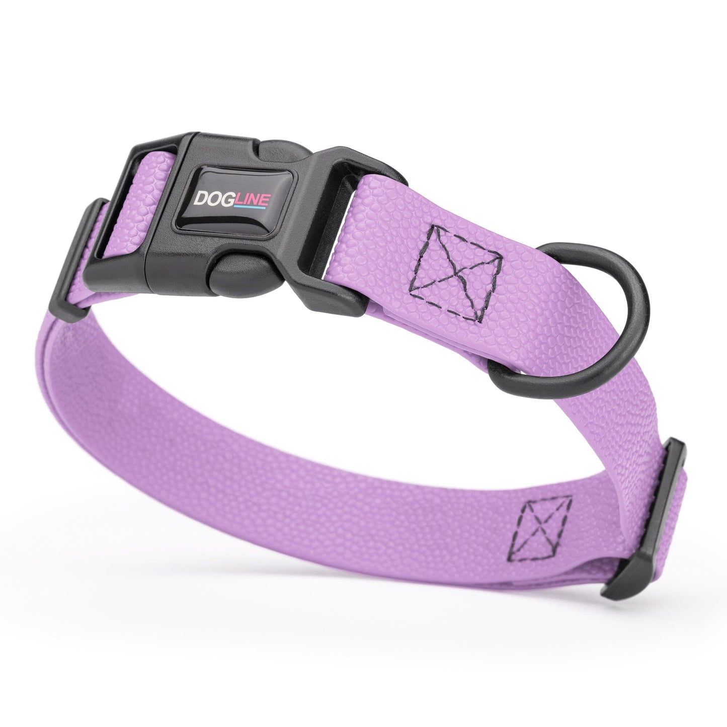 Pebble Emboss Biothane Dog Collar with Quick Release Buckle 1"W by 15-25"L Amethyst Purple Dog Collars Dogline