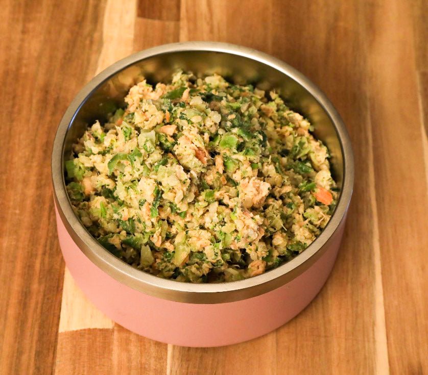 Sensational Salmon - case includes 24, 8oz meals Dog Food Din Din 4 Dogs