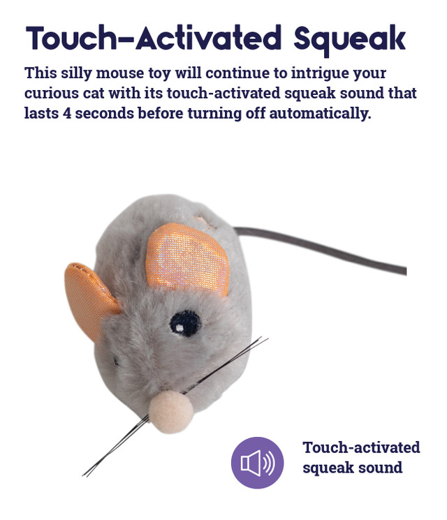 Catstages Squeak Squeak Mouse Grey Cat Toys Cat Stages