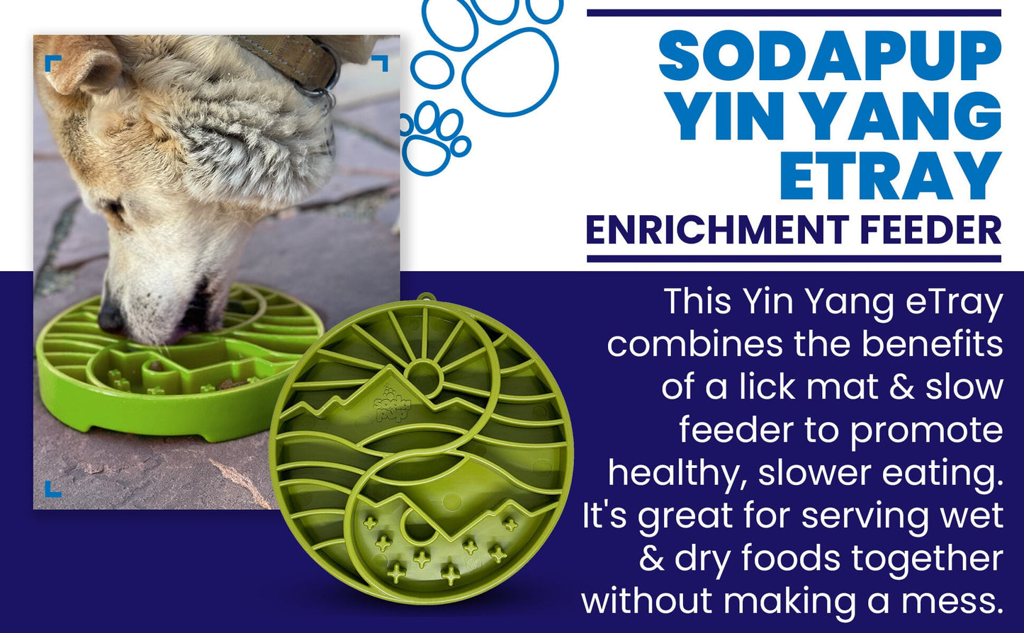 Sun and Moon eTray - Shallow Slow Feeder Dog Bowl for Enrichment | USA Made ETRAY SodaPup/True Dogs, LLC