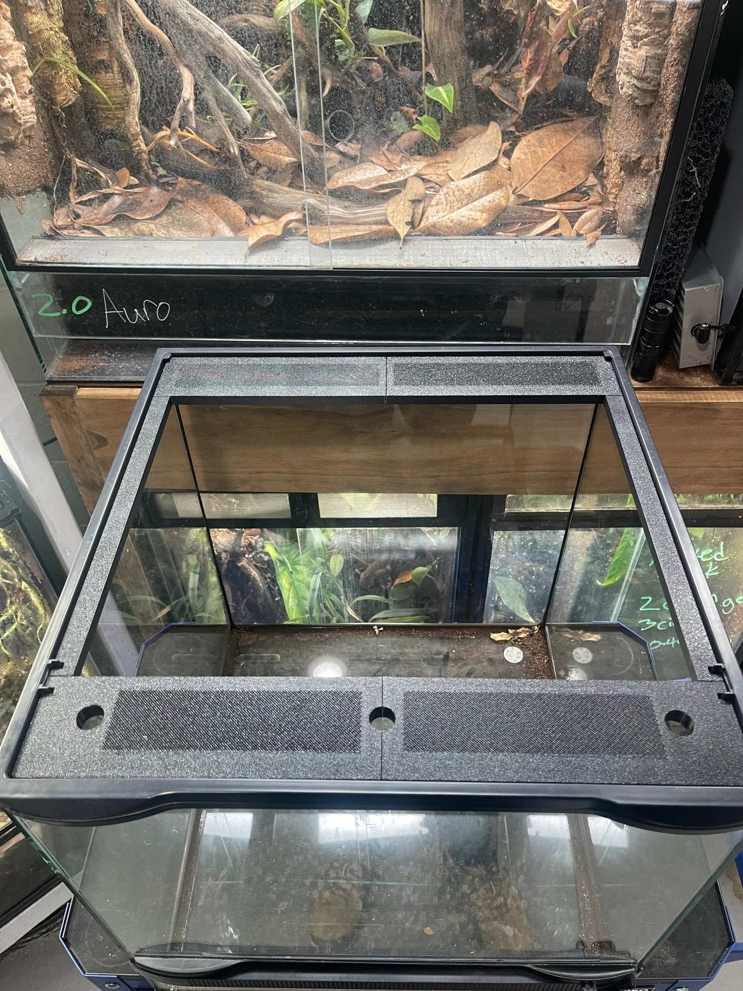 Custom Replacement Top for 18" Zoomed Terrariums – Humidity Retaining with Fly-Proof Ventilation 18" Full Frame Yes Thrive Ecosystems