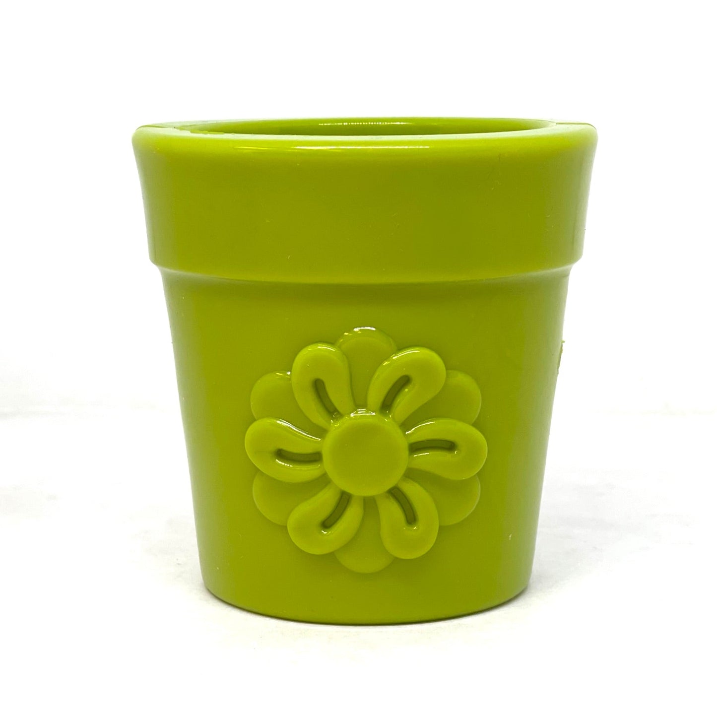 Large Flower Pot eCup Dog Treat Dispenser | Durable USA-Made Enrichment Toy | SodaPup Flower Pot - Green Rubber Dog Toys SodaPup/True Dogs, LLC