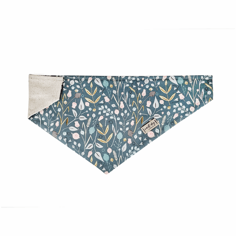 Juniper Sage Mod Fall Floral Over-the-collar Dog Bandana Over-the-collar Bandanas Nauti-dog Handmade