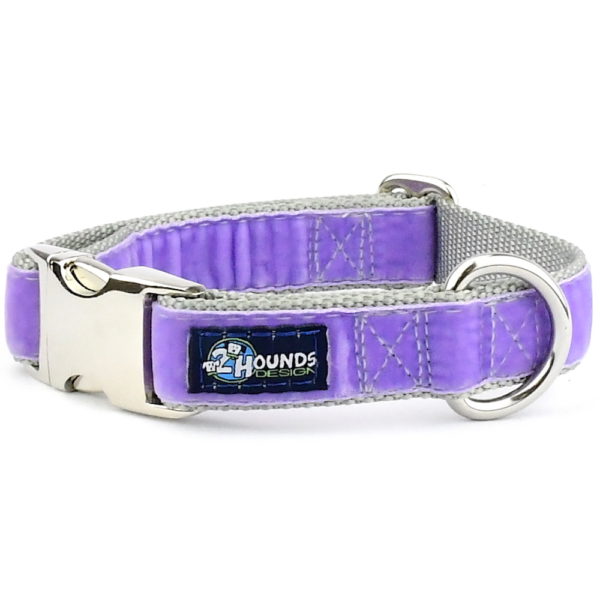 Lavender Velvet Essential Dog Collar 2 Hounds Design