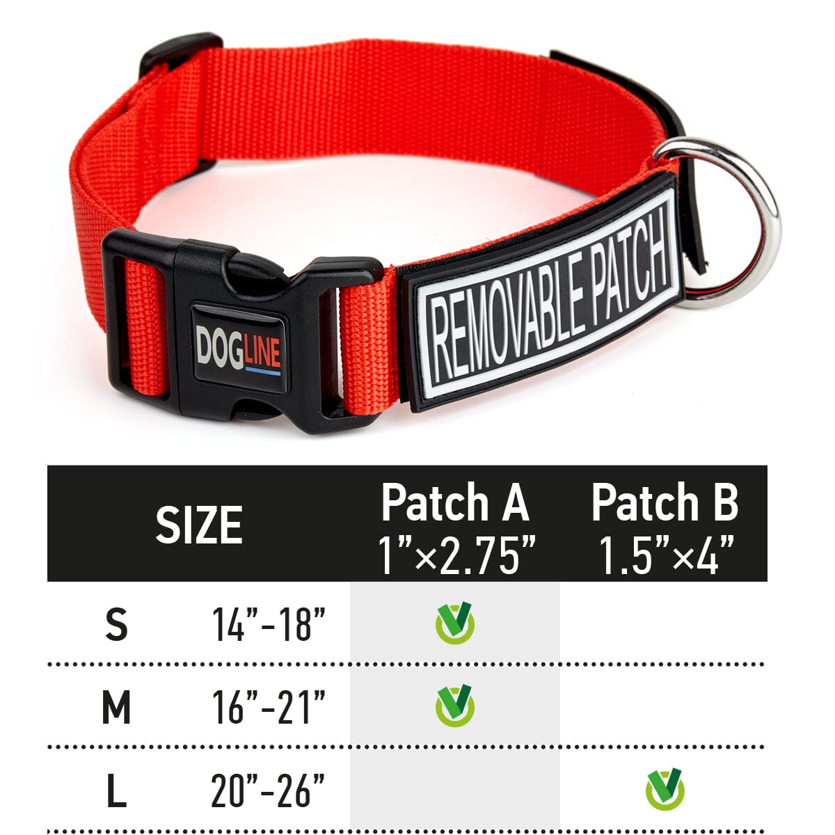 Omega Nylon Flat Collar + Built-in Hook & Loop Fastener Dog Collars Dogline