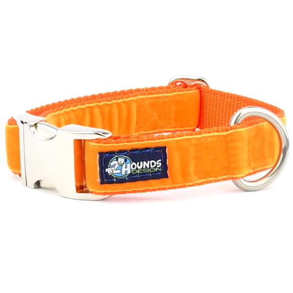 Orange Velvet Essential Martingale Dog Collar (1″ Only) 2 Hounds Design