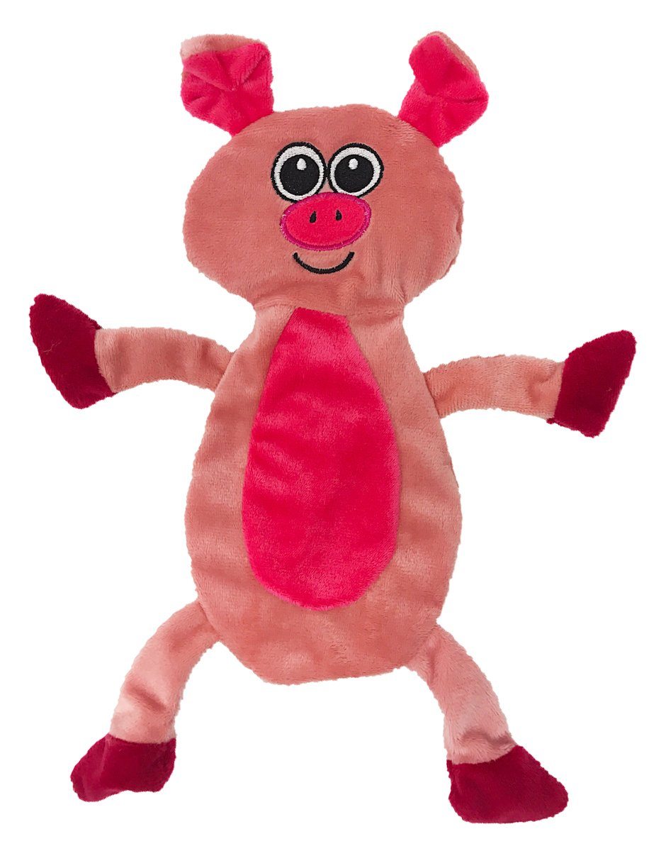12" Pig Crinkle Flat Dog Toy Dog Toys Dogline