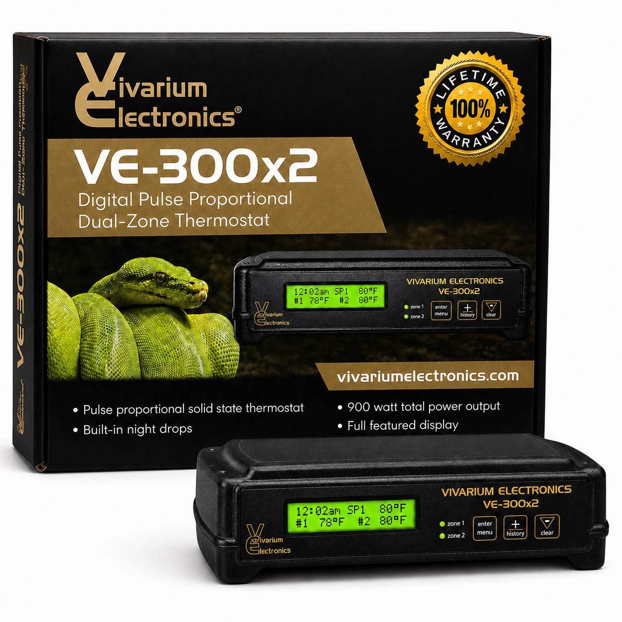 Vivarium Electronics Thermostats VE-300X2 Thermostat ReptiChip LLC