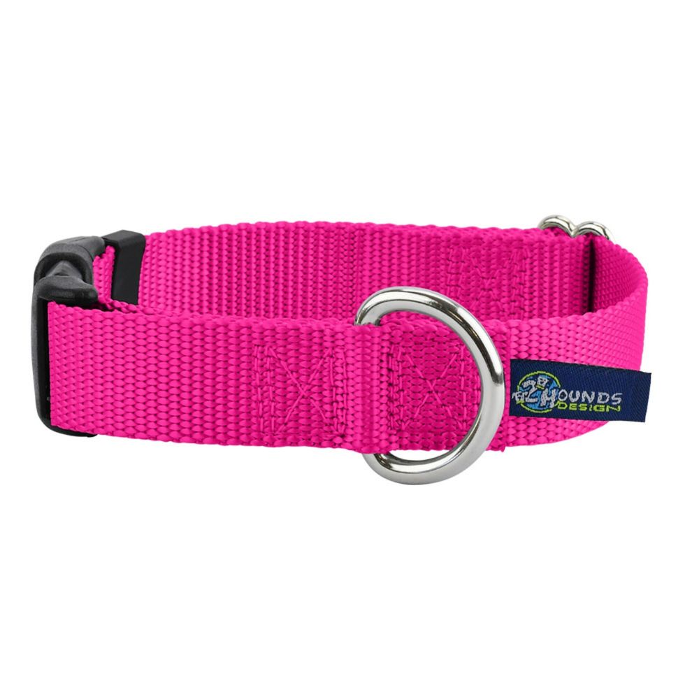 5/8″ and 1″ Hot Pink Nylon Dog Collar 2 Hounds Design