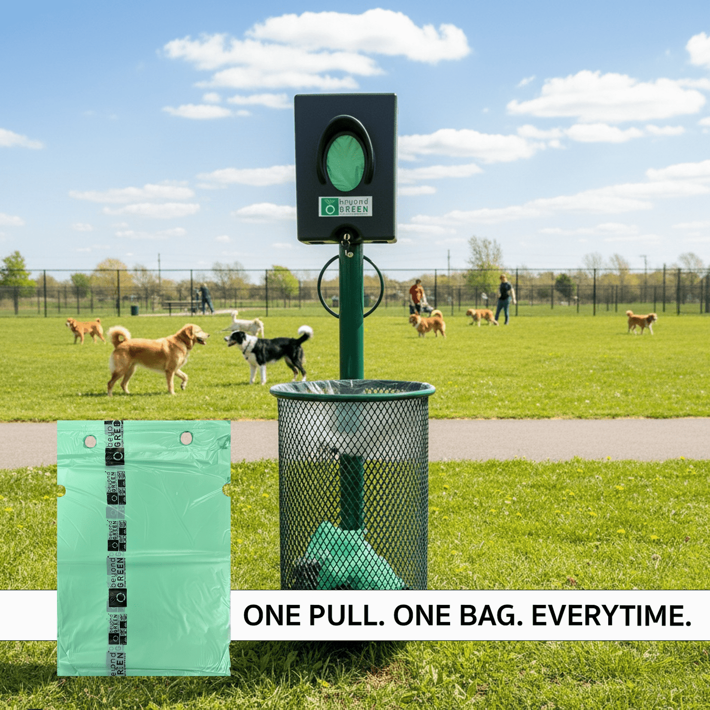 Dog Waste Station Bags – Single-Pull Refill 9" x 13" | Park Dispenser Compatible | Made in USA | beyondGREEN Dog Waste Bags beyondGREEN biotech™