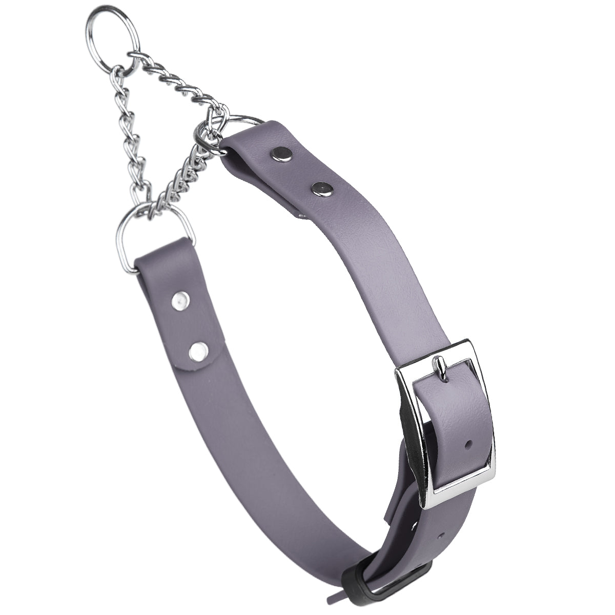 Biothane Adjustable Martingale Collar with Metal Buckle Battleship Gray Dog Collars Dogline