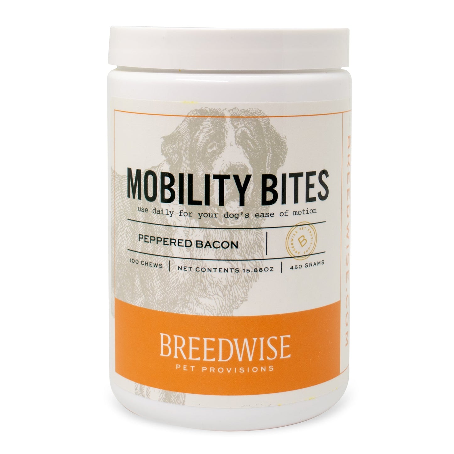 Mobility Bites 100-count jar Dog Treat Breedwise Pet Provisions