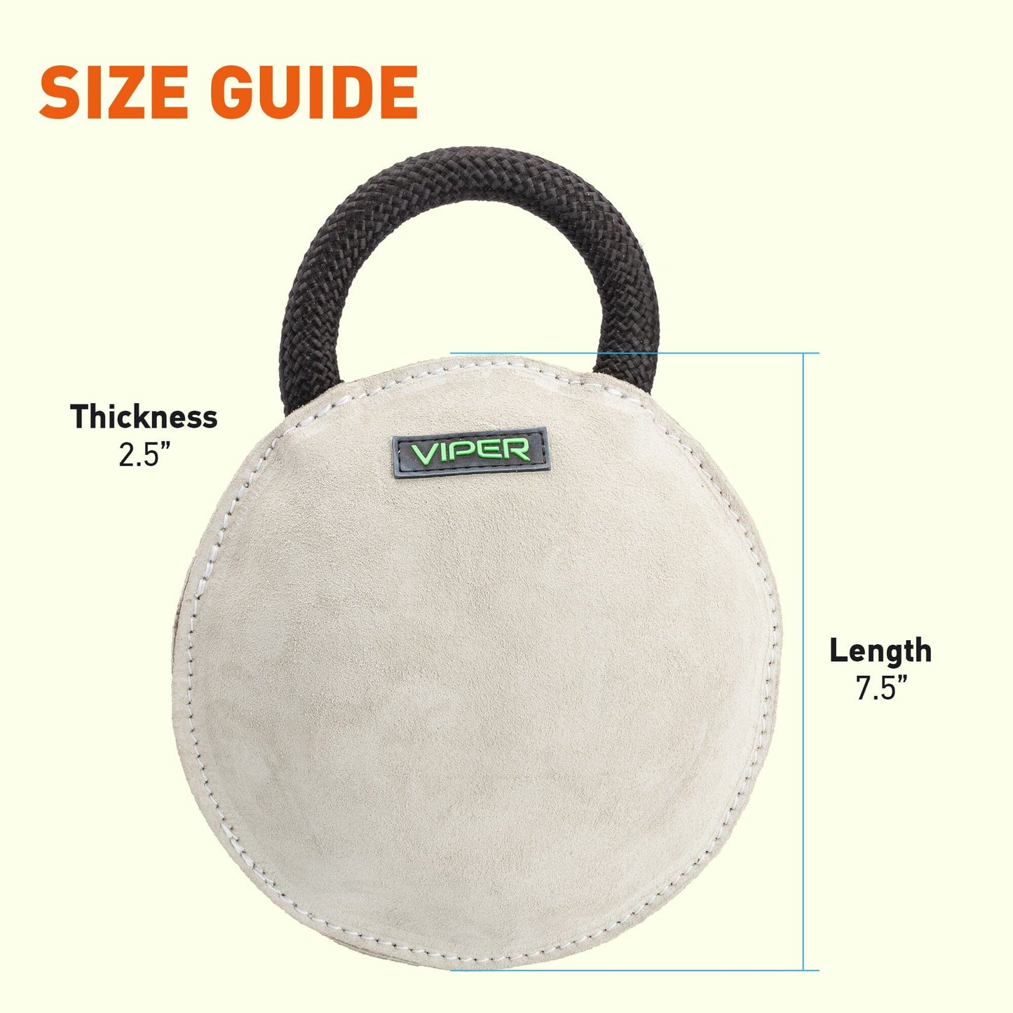 Viper Leather Round Bite Pillow Dog Toys Dogline