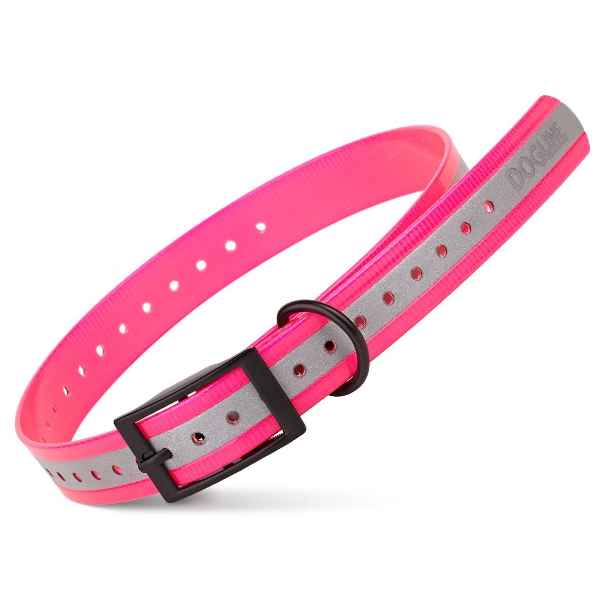 Biothane E-Collar Replacement Reflective Strap Pink 11”-26” Dog Collars Dogline