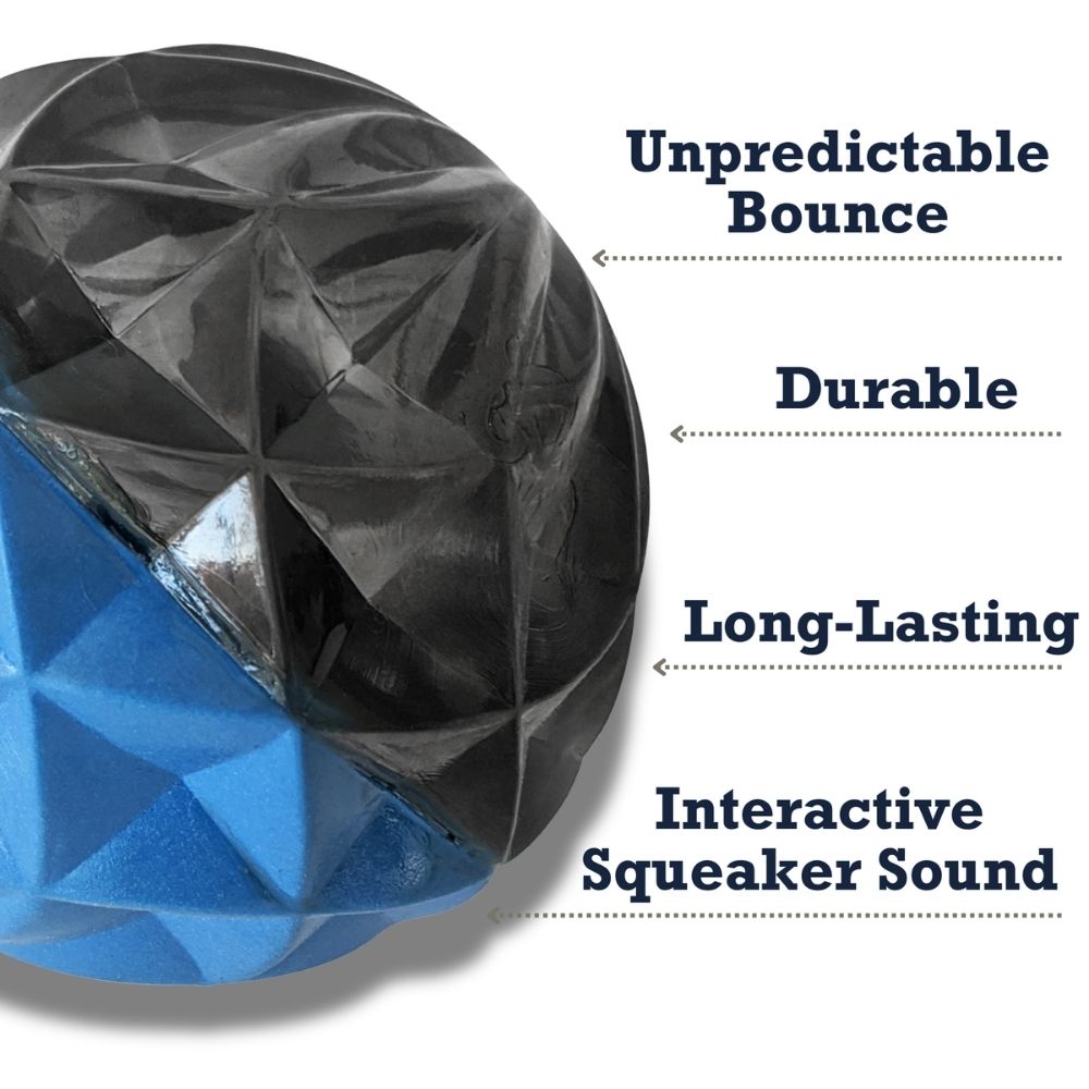 Country Living Geometric Textured Ball Dog Chew Toy, Interactive Rubber Toy for Mental Stimulation – Large Chew Toys American Pet Supplies