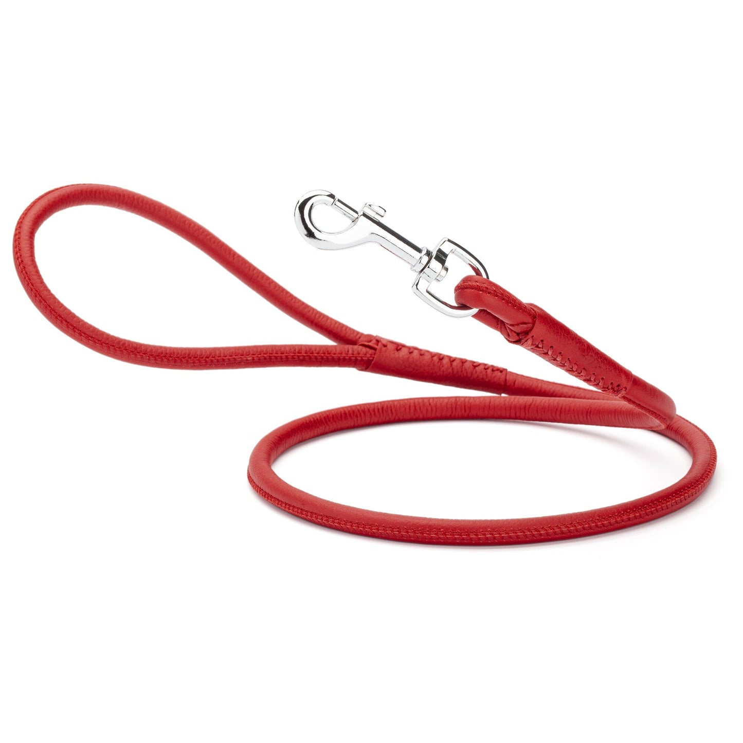 Soft Leather Round Dog Lead Red Dog Leashes Dogline