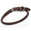 Soft Leather Round Dog Collar Dark Brown 16-19" 3 8" Dog Collars Dogline