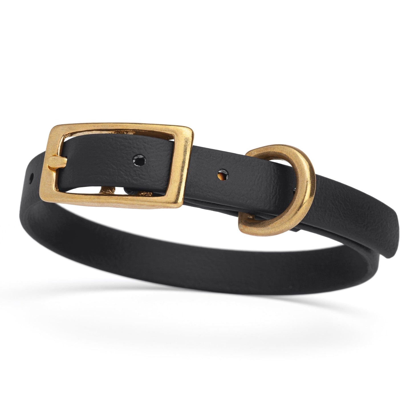 Viper Biothane Waterproof Dog Collar with Brass Hardware Black L 9"-12" x W 1 2" Dog Collars Dogline