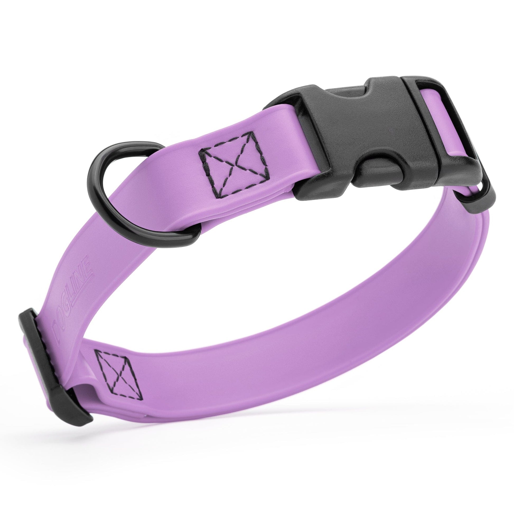 Dogline Biothane Waterproof Dog Collar with Quick Release Buckle Amethyst Purple Dog Collars Dogline