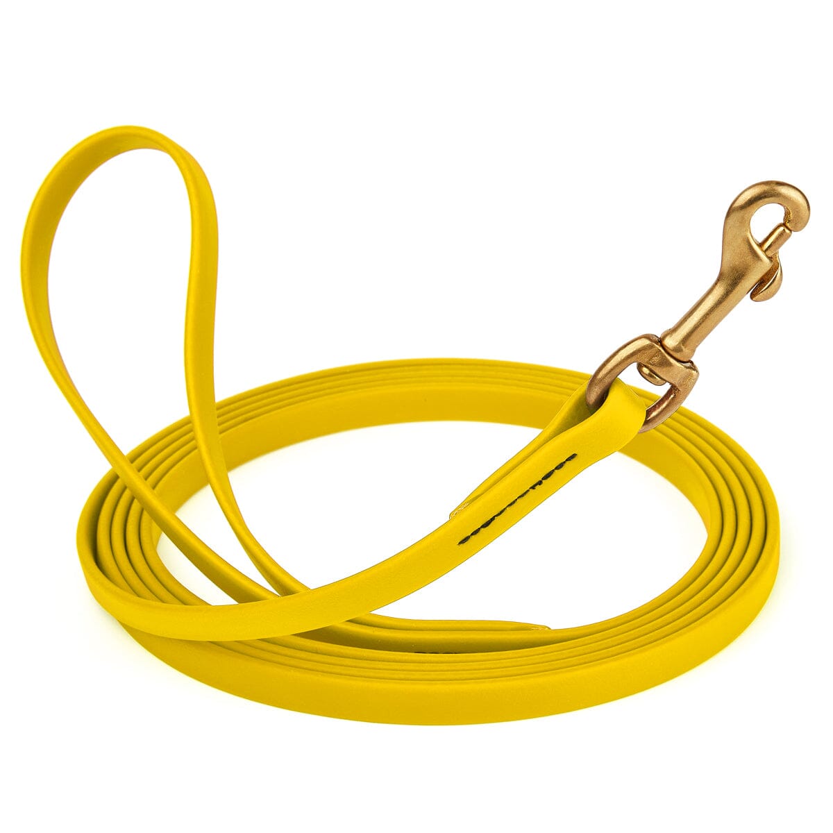 Viper Biothane Long Line 15 ft Lead with Brass Hardware Lemon Yellow 1 2" Dog Leashes Dogline