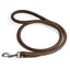Soft Leather Round Dog Lead Dark Brown 1 2" Dog Leashes Dogline