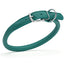 Soft Leather Round Dog Collar Teal 1 2" Dog Collars Dogline