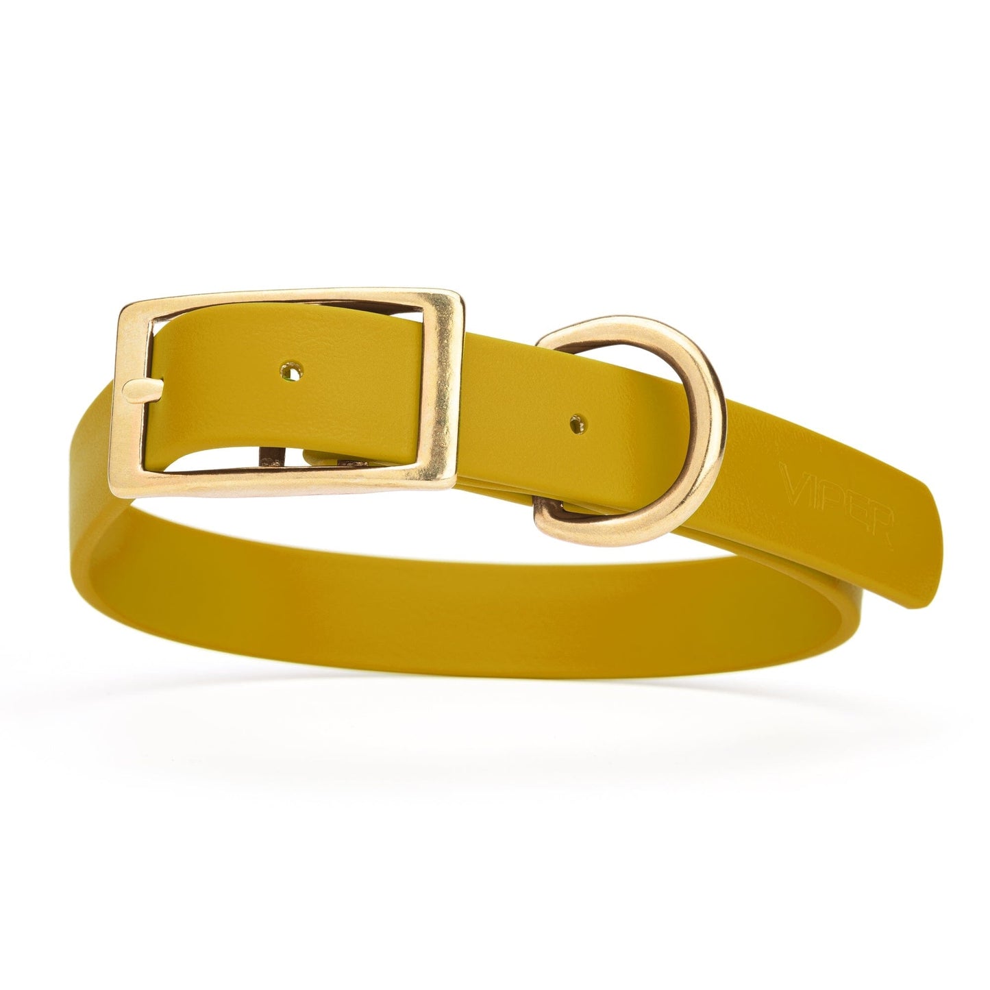 Viper Biothane Waterproof Dog Collar - Brass Hardware - Size XL (22 to 25 inches) Treasure Gold Dog Collars Dogline