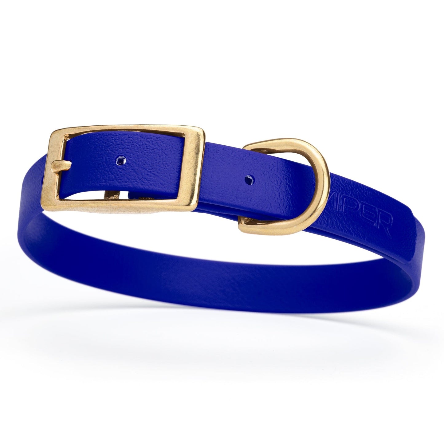 Viper Biothane Waterproof Dog Collar - Brass Hardware - Size M (15 to 18 inches) Blueberry Royal Dog Collars Dogline