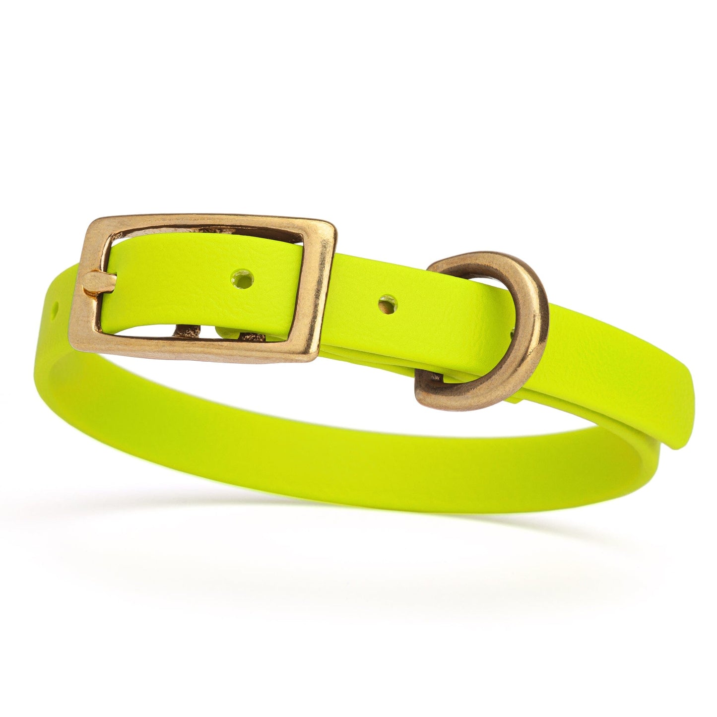 Viper Biothane Waterproof Dog Collar with Brass Hardware Safety Yellow L 9"-12" x W 1 2" Dog Collars Dogline