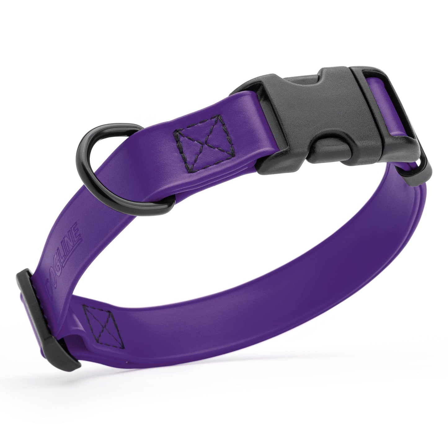Dogline Biothane Waterproof Dog Collar with Quick Release Buckle 5 8"W by 10-14"L Violet Purple Dog Collars Dogline