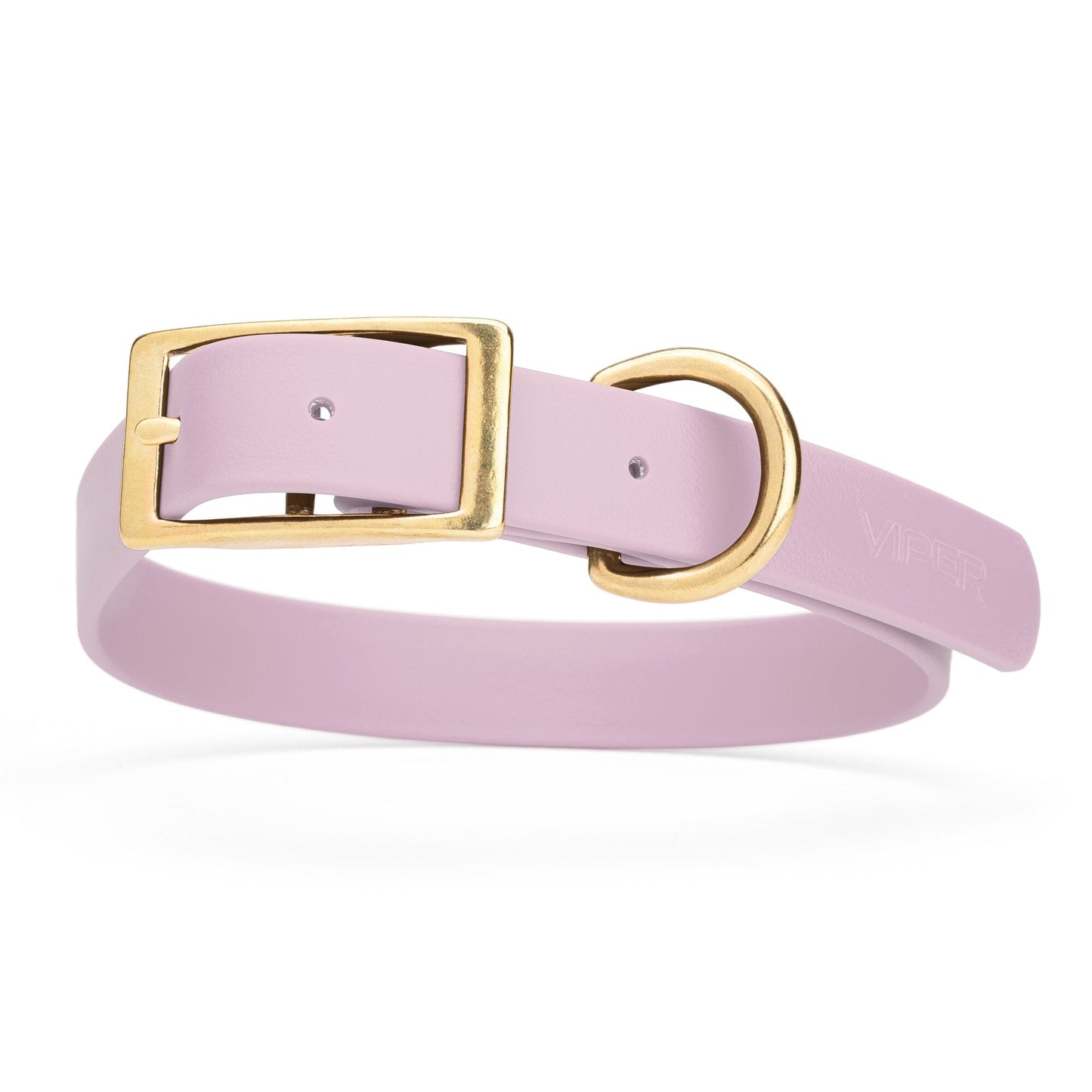 Viper Biothane Waterproof Dog Collar - Brass Hardware - Size XL (22 to 25 inches) Pastel Purple Dog Collars Dogline