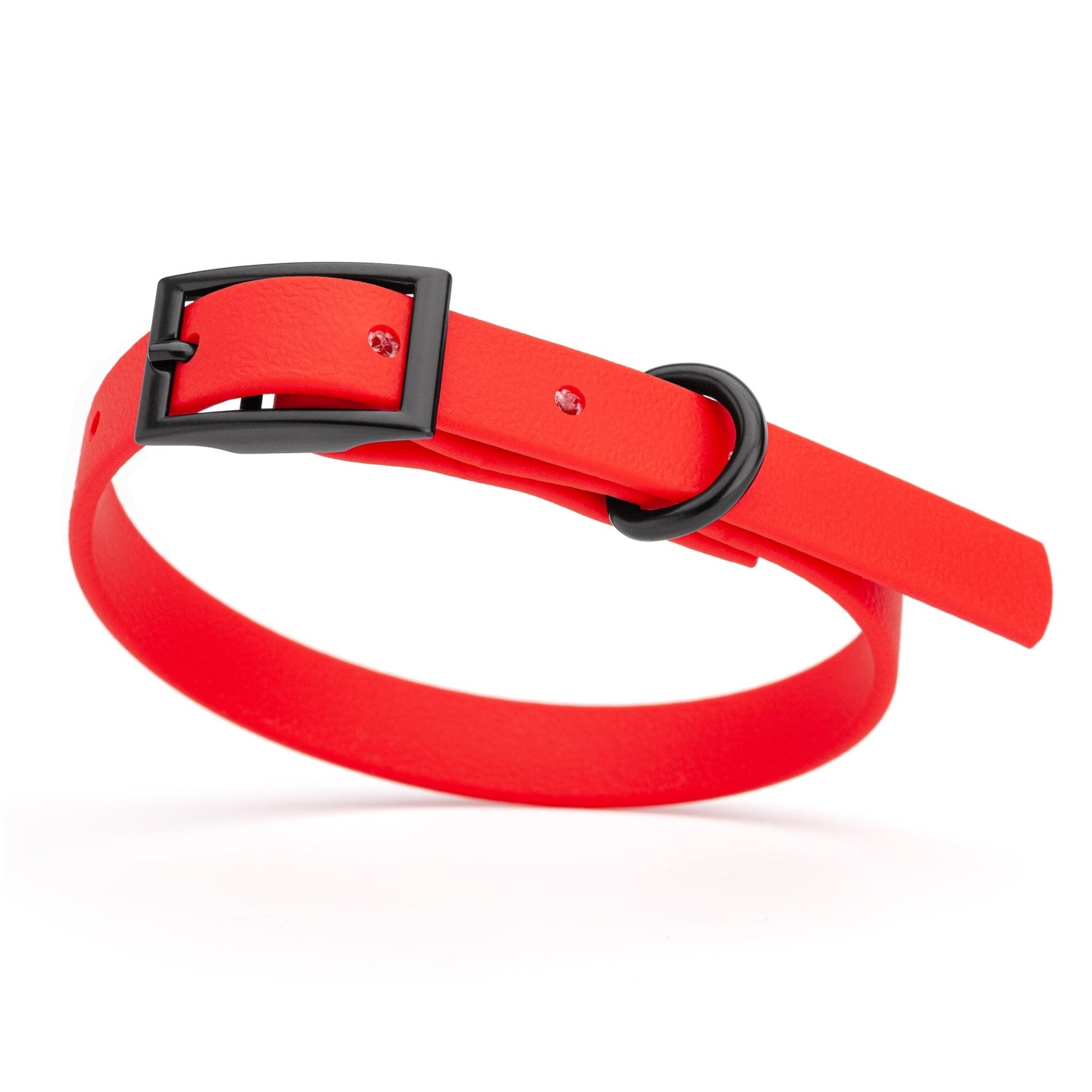 Biothane Waterproof Dog Collar - X-Small (9 to 12 inches) Cherry Red L 9"-12" x W 1 2" Dog Collars Dogline
