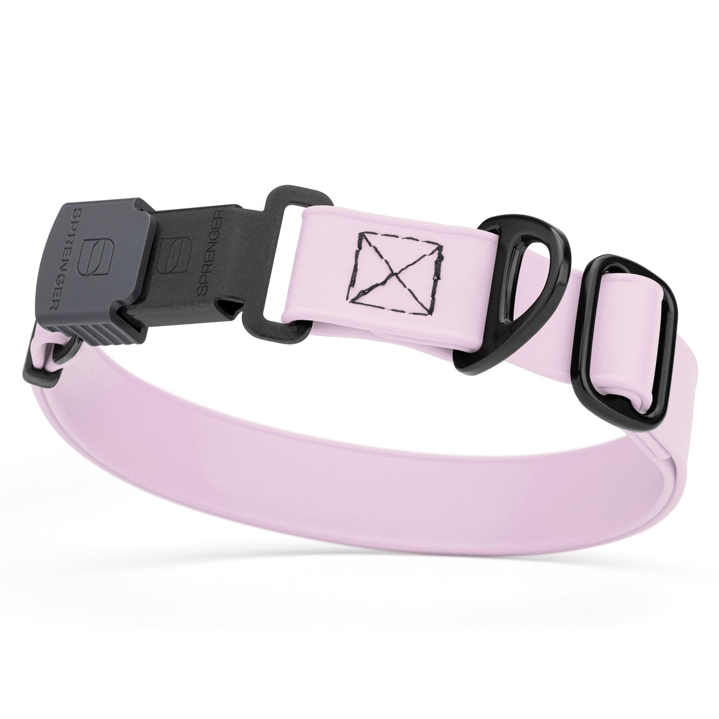 Sprenger BioThane Waterproof Dog Collar with Stainless Steel ClicLock Quick Release Buckle Pastel Purple Black Buckle Dog Collars Dogline