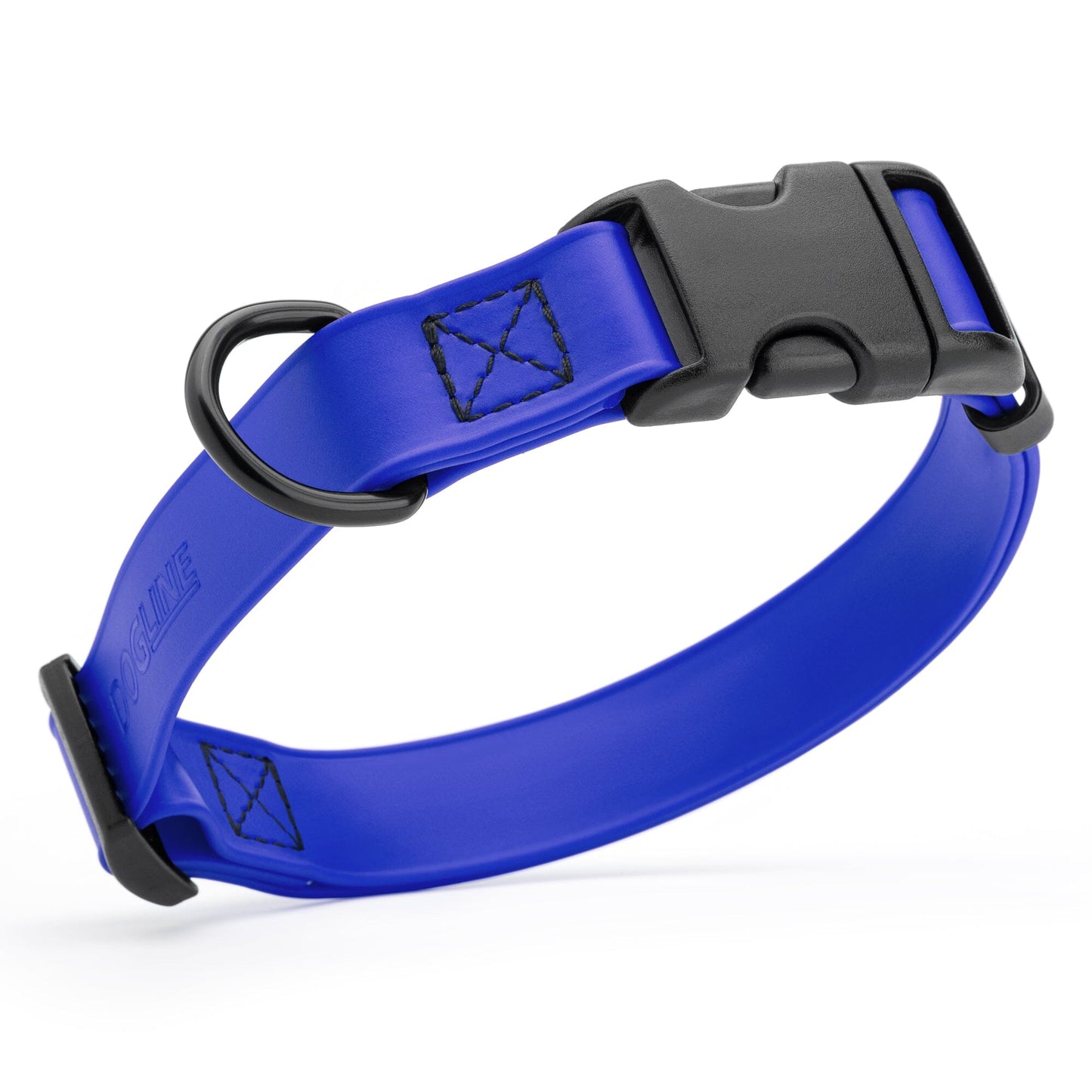 Dogline Biothane Waterproof Dog Collar with Quick Release Buckle 5 8"W by 10-14"L Blueberry Royal Dog Collars Dogline