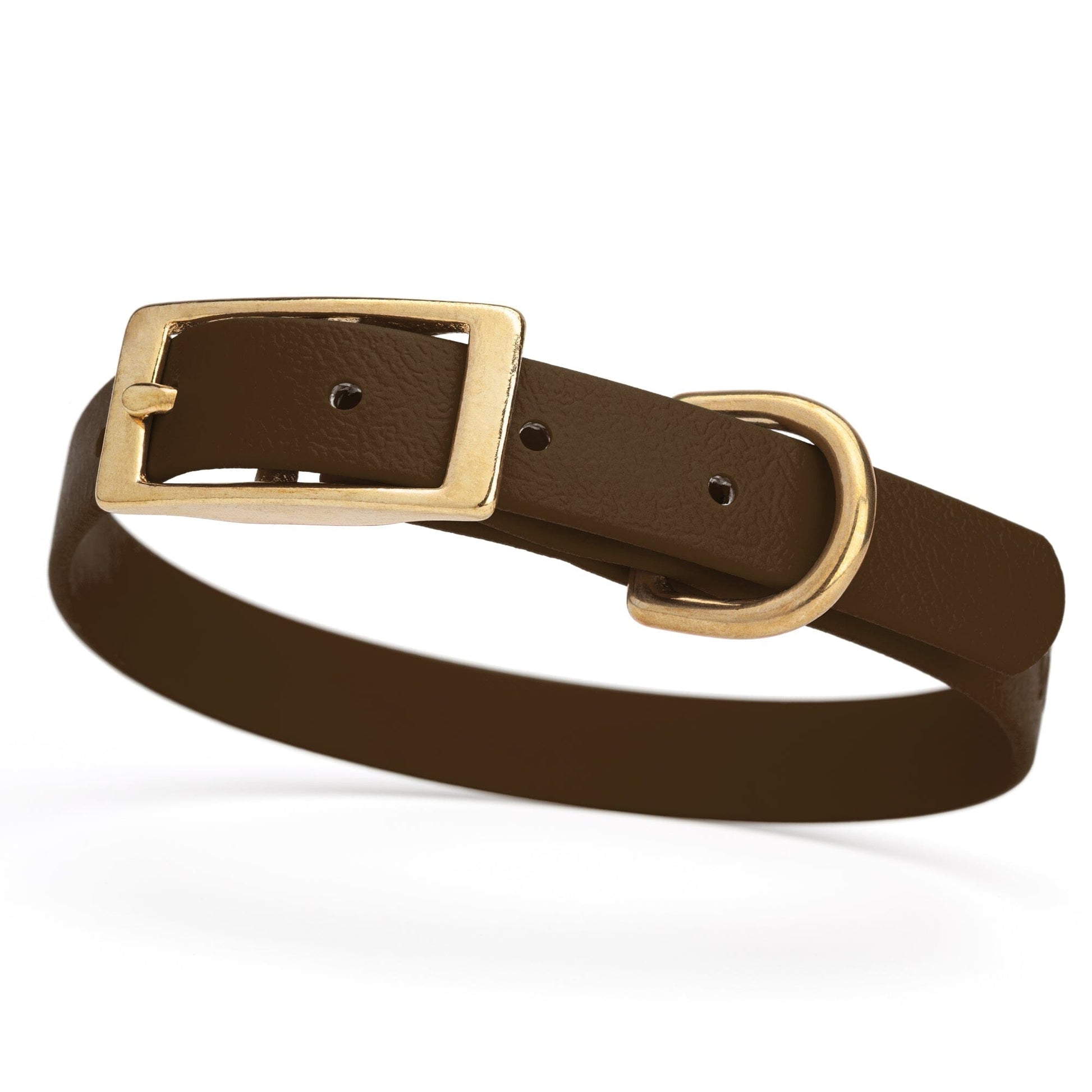 Viper Biothane Waterproof Dog Collar - Brass Hardware - Size S (12 to 15 inches) Dark Chocolate Brown Dog Collars Dogline