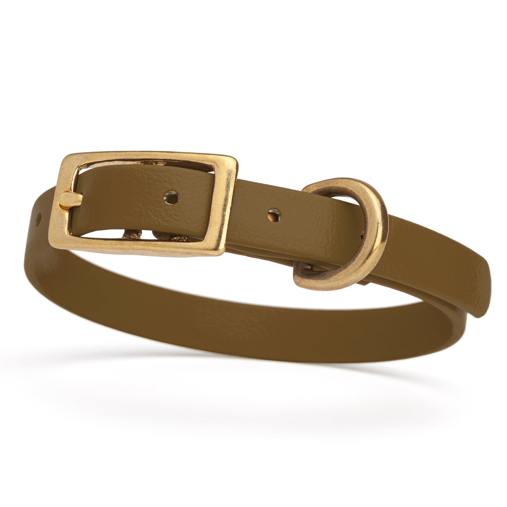Viper Biothane Waterproof Dog Collar with Brass Hardware Coyote Brown L 9"-12" x W 1 2" Dog Collars Dogline