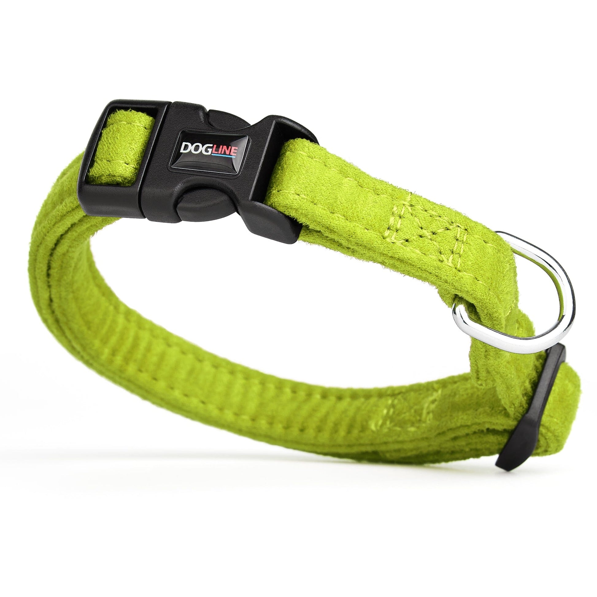 Comfort Microfiber Flat Dog Collar Lime Green 11-17" 5 8" Dog Collars Dogline