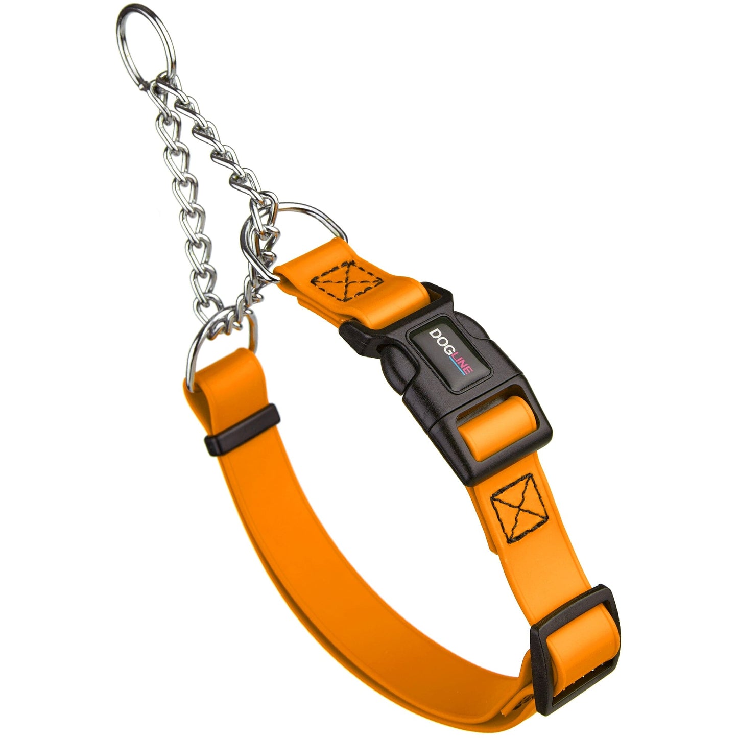 Biothane Adjustable Martingale Collar with Quick Release Buckle Tangerine Orange Dog Collars Dogline