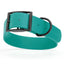 Dogline Biothane Waterproof Dog Collar with Black Hardware - 1.5" Wide, Size XL (20 to 24 inches) Blue Aqua Dog Collars Dogline