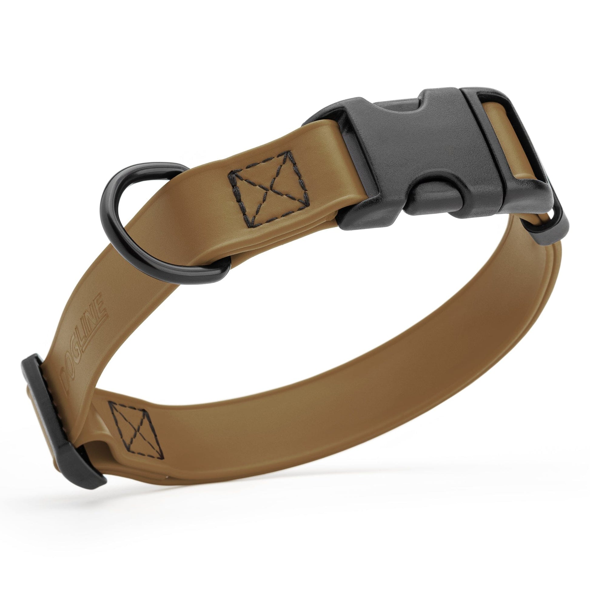 Dogline Biothane Waterproof Dog Collar with Quick Release Buckle 5 8"W by 10-14"L Coyote Brown Dog Collars Dogline
