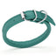 Soft Leather Round Dog Collar Teal 1 4" Dog Collars Dogline