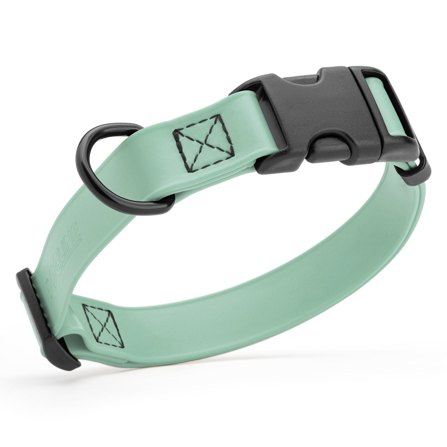 Dogline Biothane Waterproof Dog Collar with Quick Release Buckle Sage Green Dog Collars Dogline