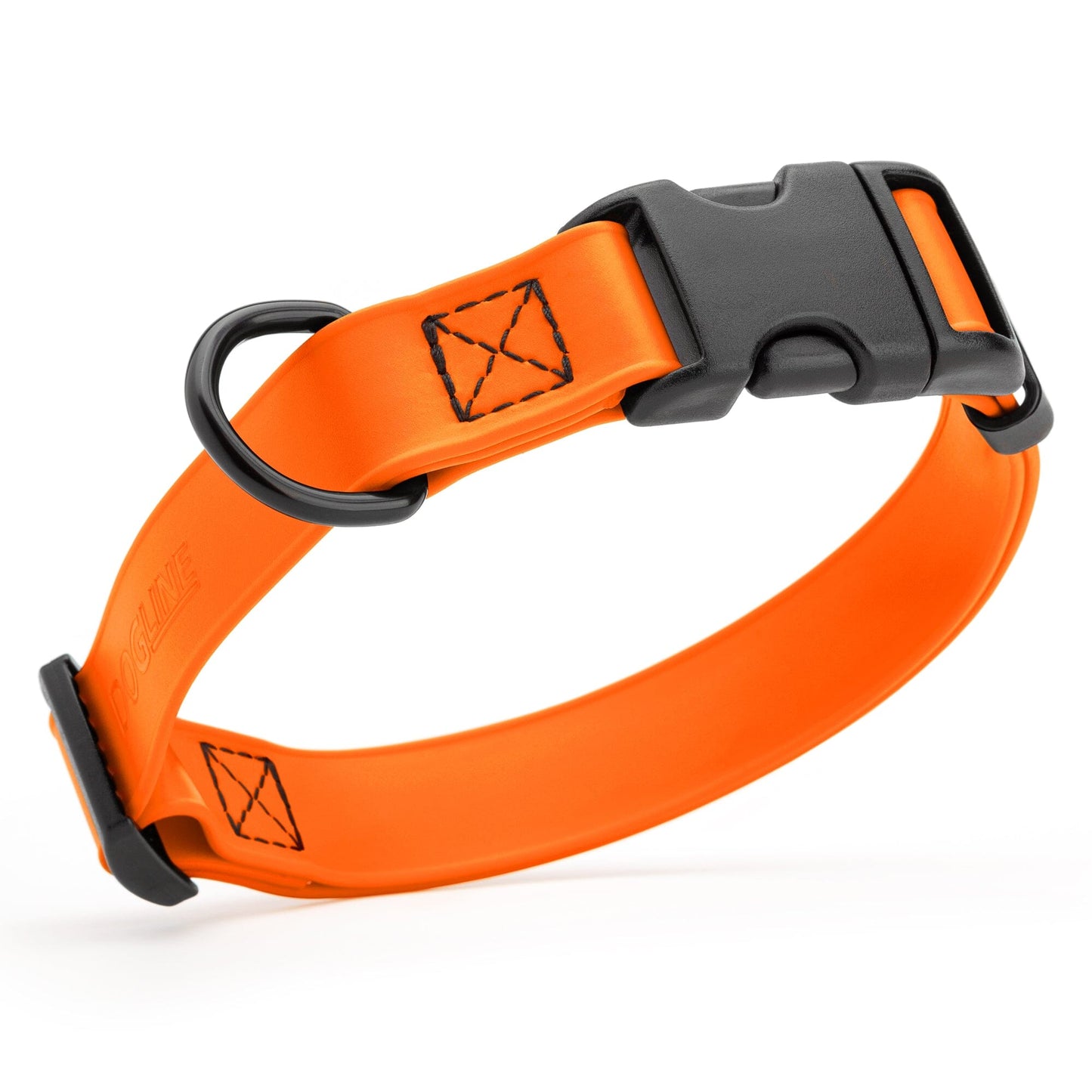 Dogline Biothane Waterproof Dog Collar with Quick Release Buckle 5 8"W by 10-14"L Hunter Orange Dog Collars Dogline